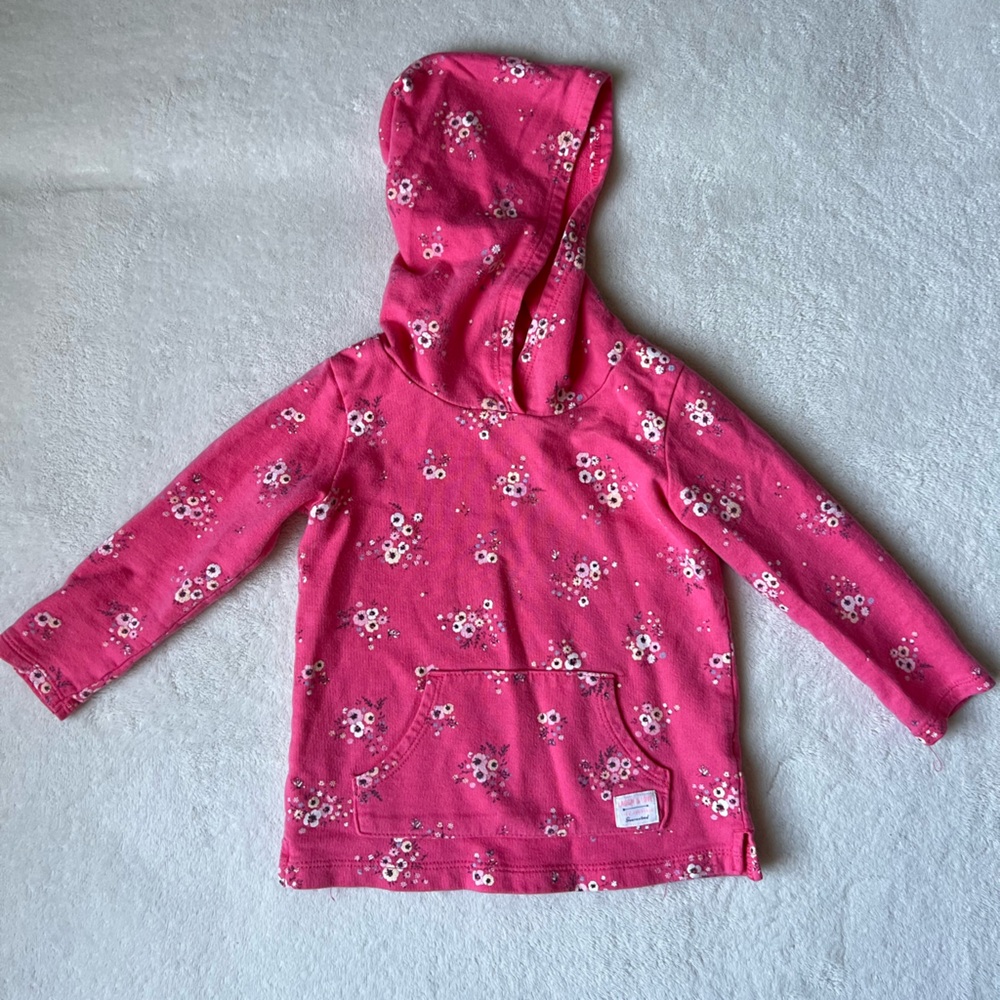 Carter's Pink Floral Hooded Pullover Sweater